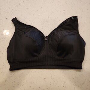 rhonda shear bra 1X Black Wireless Padded Slip On
